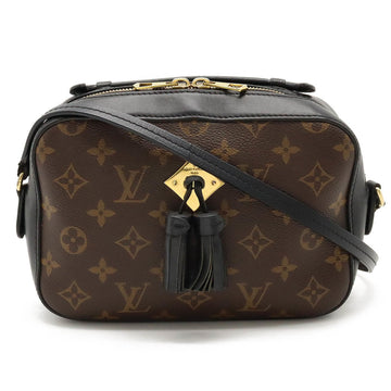 LOUIS VUITTON Monogram Saintonge Shoulder Bag Handbag Tassel Leather Noir Black M43555