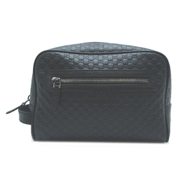 GUCCI Pouch Women's Second Bag 419775 Micro ssima Leather Black