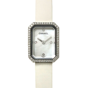 CHANEL Premiere H2433 Diamond Bezel Ladies Watch 4P White Shell Rubber Quartz