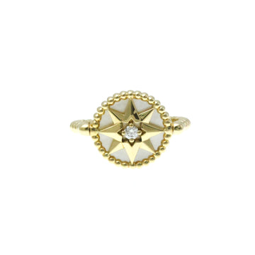 CHRISTIAN DIOR Rose Des Vents Diamond Shell Ring JRDV95191 Yellow Gold [18K] Fashion Diamond,Shell Band Ring Gold