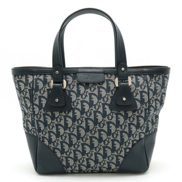 CHRISTIAN DIOR Trotter handbag tote bag canvas leather navy blue