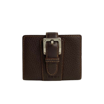 LOEWE belt with metal fittings, leather, box-shaped wallet/coin case, coin purse, wallet, brown, 15671, 475k241915671