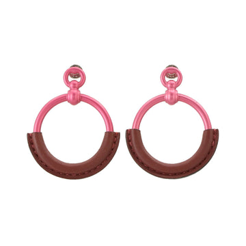 HERMES Loop Earrings Swift Rouge H Pink
