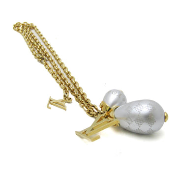 LOUIS VUITTON Pandantif Damier Pearl Necklace M66322 Brass Women's Pendant Necklace [Gold]