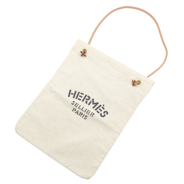 HERMES Aline GM Shoulder Bag for Women Ivory Brown Canvas Leather