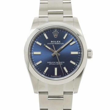 ROLEX Oyster Perpetual 34 124200 Random Number Roulette Boys Watch Blue Dial Automatic Self-Winding