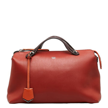 FENDI Vitheway Handbag 8BL125 Orange Leather Women's