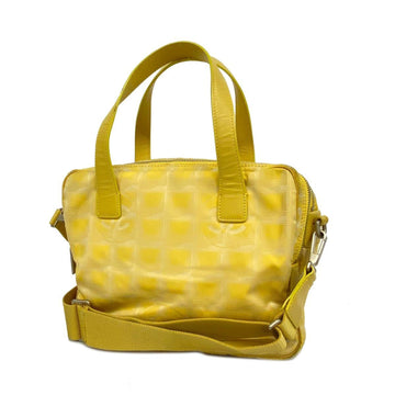 CHANEL handbag New Travel Nylon Yellow Ladies