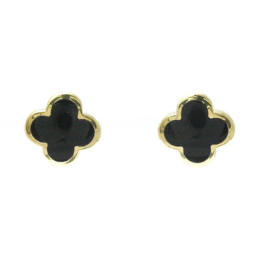 VAN CLEEF & ARPELS Pure Alhambra Earrings Onyx Yellow Gold [18K] Stud Earrings Black,Gold