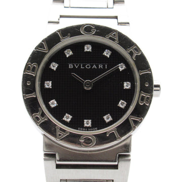 BVLGARI  12P diamond Wrist Watch BBL26S Quartz Black Stainless Steel BBL26S