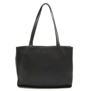 CHANEL Camellia Coco Mark Tote Bag Shoulder Leather Black