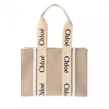 CHLOeChloe  Woody Medium Khaki Beige Women's Canvas Nylon Tote Bag