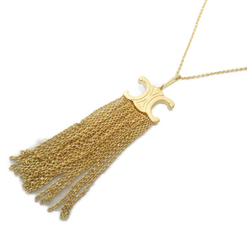 CELINE Triomphe Folk Fringe Long Necklace Necklace Gold nickel Gold