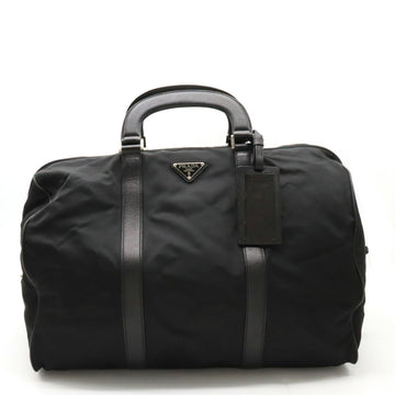 PRADA Boston bag travel nylon leather NERO black