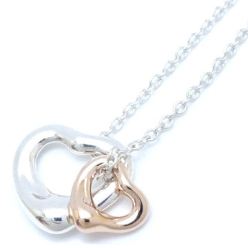 TIFFANY&Co.  Double Open Heart Necklace Extra Silver 925xK18RG Rose Gold 291351