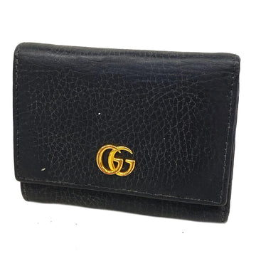 GUCCI GG Marmont Tri-fold Wallet 474746 Leather Black Men's Women's