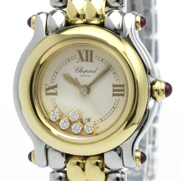CHOPARDPolished  Happy Sports Diamond 18K Gold Steel Watch 27/8278-22 BF570957