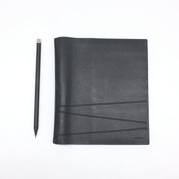LOEWE notebook case, leather, black, with dedicated pencil