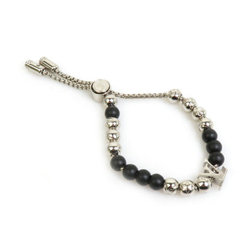 LOUIS VUITTON Bracelet Monogram Beads Metal/Beads Black x Silver Men's M00512 h30232g