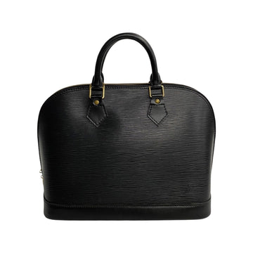 LOUIS VUITTON Alma MM Epi Leather Handbag Boston Bag Black Noir 06438