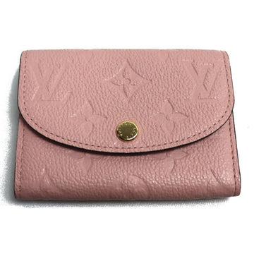 LOUIS VUITTON Portomone Rosali Wallet/Coin Case Monogram Empreinte Pink Rose Poudre M81520 IC Chip Ladies