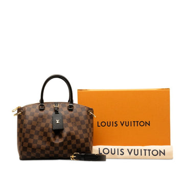 LOUIS VUITTON Damier Ebene Odeon PM Handbag Shoulder Bag N45282 Brown PVC Leather Women's