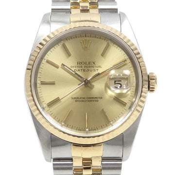 ROLEX Datejust Men's 16233 Automatic E Series Made around 1990-1991 SS YG Wristwatch Winding
