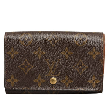LOUIS VUITTON Monogram Porte Monet Vietresor Bifold Wallet M61730 Brown PVC Leather Women's