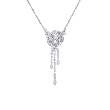 CHANEL Camellia K18WG White Gold Necklace J381709