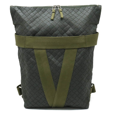 BOTTEGA VENETA Intrecciato New Rubber Backpack Rucksack Dark Gray Khaki 652004