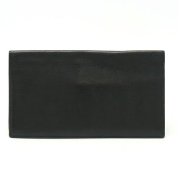 HERMES MC2 Fleming Long Wallet Evergrain Leather Black Q Stamp