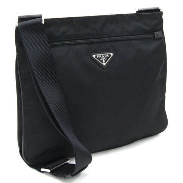PRADA Shoulder Bag 2VH563 Black Nylon Leather Women's Men's