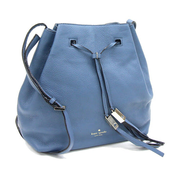 KATE SPADE Shoulder Bag Cooper Grey Street WKRU3057 Blue Leather Tassel Women's