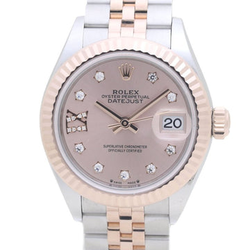 ROLEX Datejust 28 279171G IX & Star Diamond K18PG Pink Gold x Stainless Steel Ladies 39405 Watch