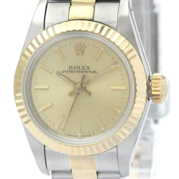 ROLEXPolished  Oyster Perpetual R Serial 18K Gold Steel Watch 67193 BF566072