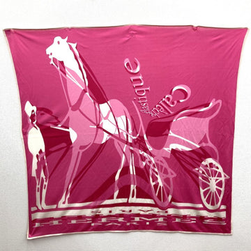 HERMES Scarf Muffler Carre 90 Caleche elastique Elastic Carriage Pink Silk Women's