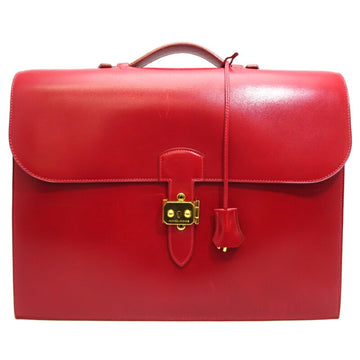 HERMES Sac a Depeche C stamp 1999 Men's handbag Ardennes Rouge vif [red]