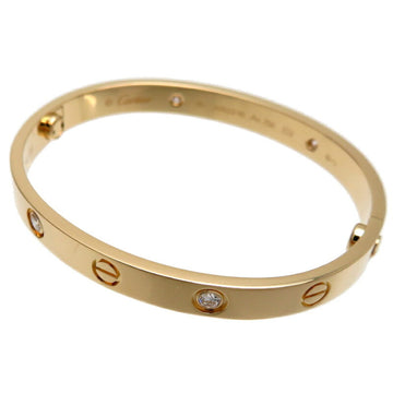 CARTIER 750YG Love Half Diamond Women's Bracelet B6035916 750 Yellow Gold
