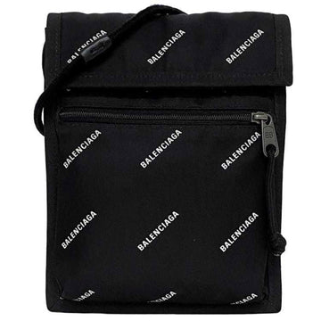 BALENCIAGA Shoulder Bag Explorer Pouch Black 532298 ec-19959 Pochette Nylon  Velcro Flap Compact Unisex