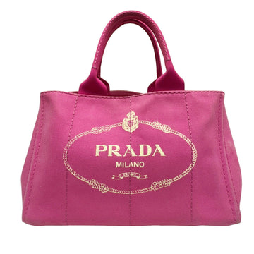 PRADA Kanapa Tote BN1877 Fuchsia Pink Canvas Bag Handbag Ladies