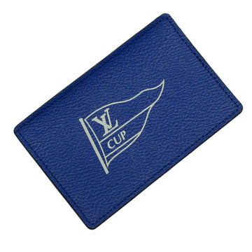 LOUIS VUITTON Business Card Holder/Card Case LV Cup Coated Canvas Leather Blue Navy Men's w0285j