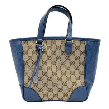 GUCCI Handbag Shoulder Bag GG Canvas Blue x Brown Women's 449241 z1052