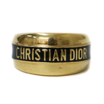 CHRISTIAN DIOR Ring Gold Black Code CODE Metal GP Women's