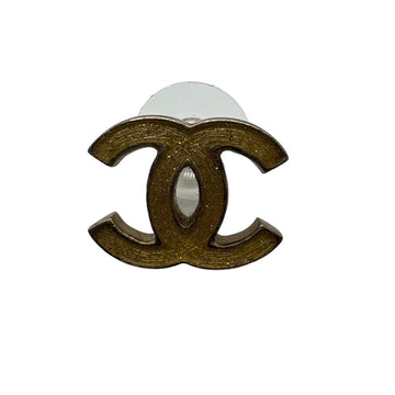 CHANEL Coco Earrings Mark 07A CC Plated Lame One Side Accessory Women's