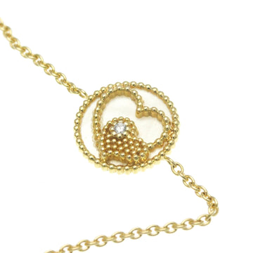 CHRISTIAN DIOR ROSE DES VENTS Diamond Heart MOP Bracelet Yellow Gold [18K] Shell Charm Bracelet Gold