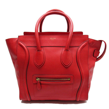 CELINE handbag luggage leather red gold ladies