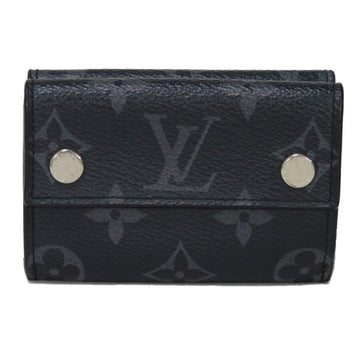 LOUIS VUITTON Tri-fold wallet Discovery Compact Wallet LV Flower Black Monogram Eclipse Noir M67630 Men's Billfold