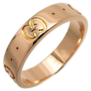 GUCCI 750PG Icon Women's Ring, 750 Pink Gold, Size 8