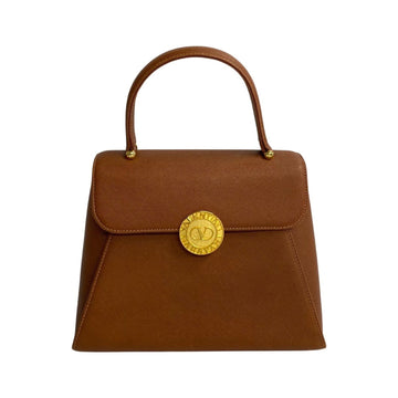 VALENTINO Hardware Leather Handbag Tote Bag Brown 78448