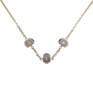 LOUIS VUITTON Necklace Bracelet Collier Gamble Women's GP Rhinestone Gold Color M65096 A6046564